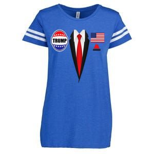 President Trump Suit Halloween Lazy Costume Flag Enza Ladies Jersey Football T-Shirt