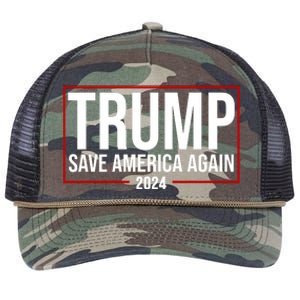 Pro Trump Save America Again 2024 Election Retro Rope Trucker Hat Cap