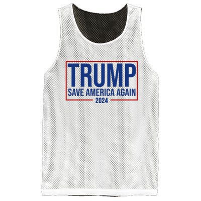 Pro Trump Save America Again 2024 Election Mesh Reversible Basketball Jersey Tank