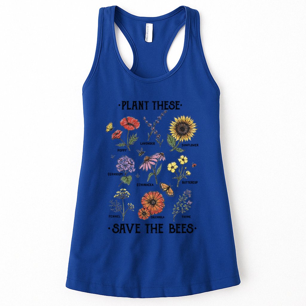 Plant These Save The Bees Flowers Gardening Gift Womens Tank Top