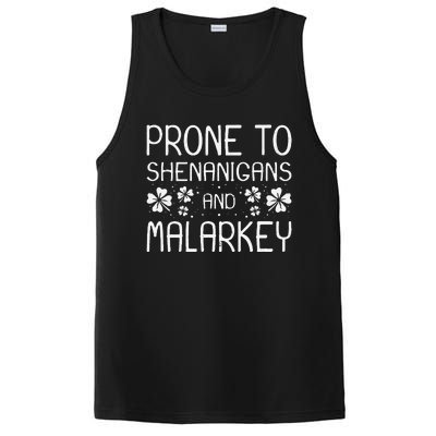 Prone To Shenanigans And Malarkey Funny St Patricks Day PosiCharge Competitor Tank