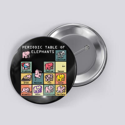 Periodic Table Science Club Biology Teacher Elephant Lover Button