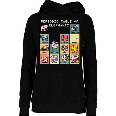 Periodic Table Science Club Biology Teacher Elephant Lover Womens Funnel Neck Pullover Hood