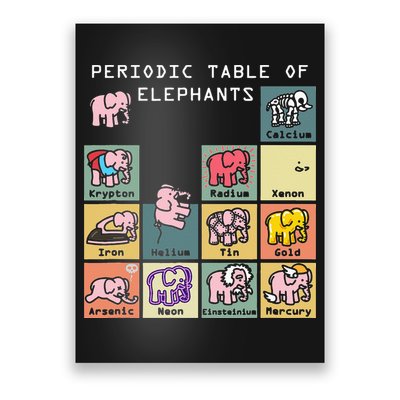 Periodic Table Science Club Biology Teacher Elephant Lover Poster