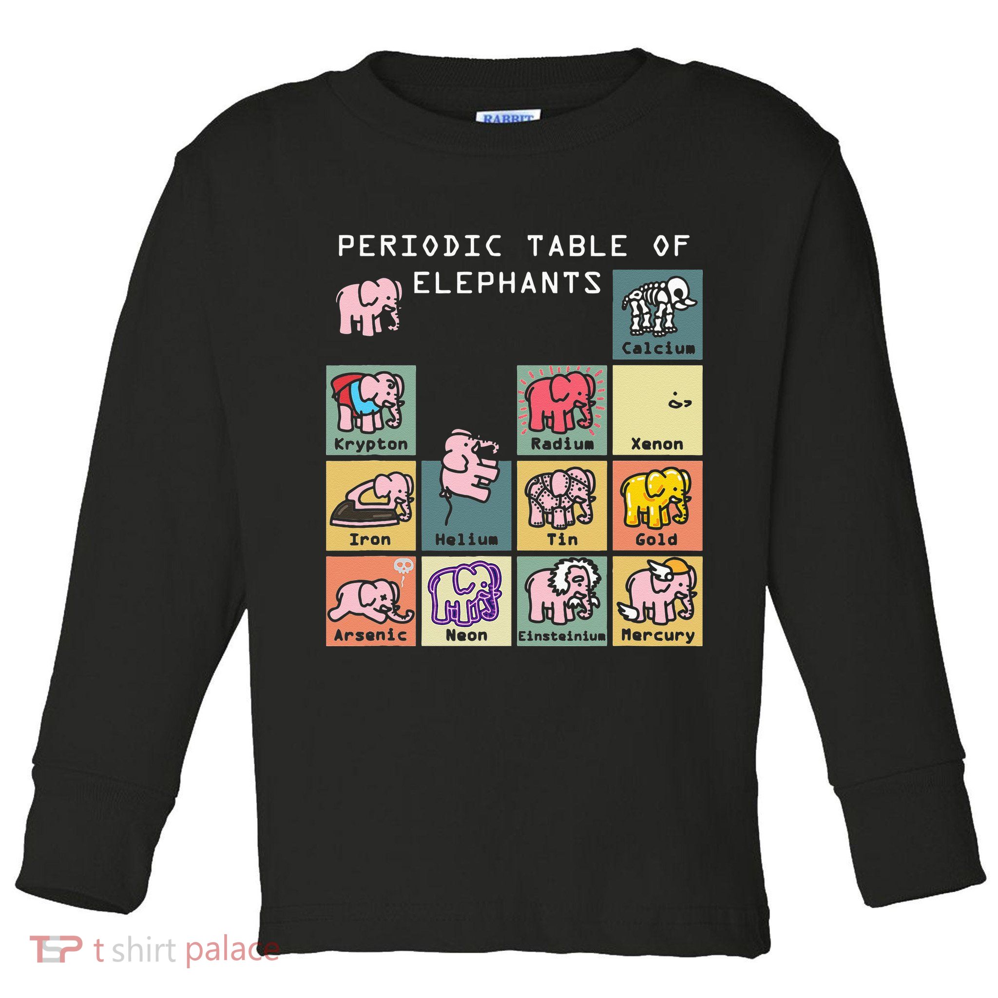 Periodic Table Science Club Biology Teacher Elephant Lover Toddler Long Sleeve Shirt