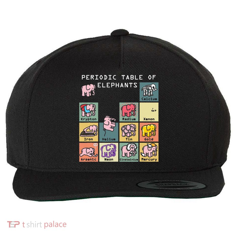 Periodic Table Science Club Biology Teacher Elephant Lover Wool Snapback Cap