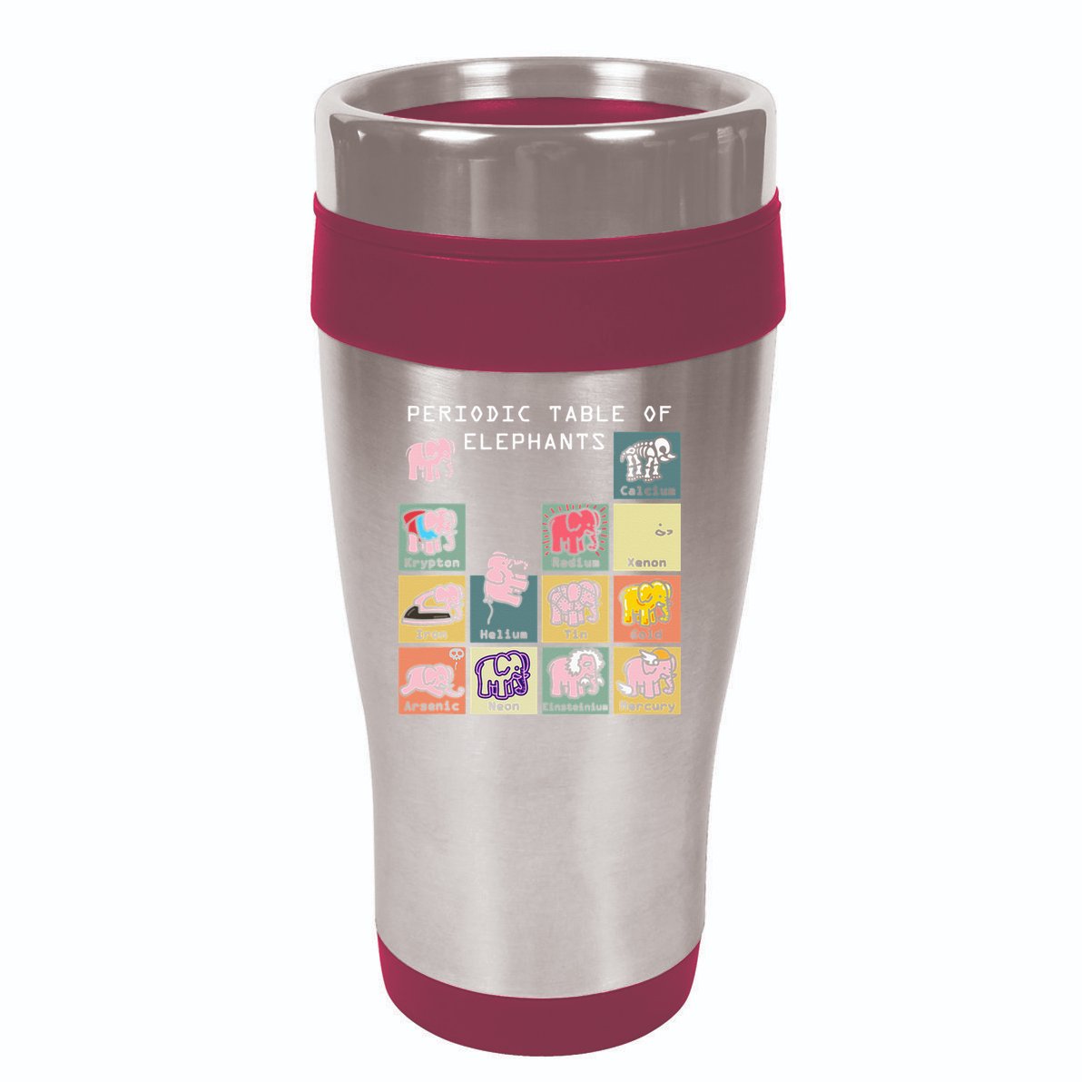 Periodic Table Science Club Biology Teacher Elephant Lover 16oz Travel Tumbler
