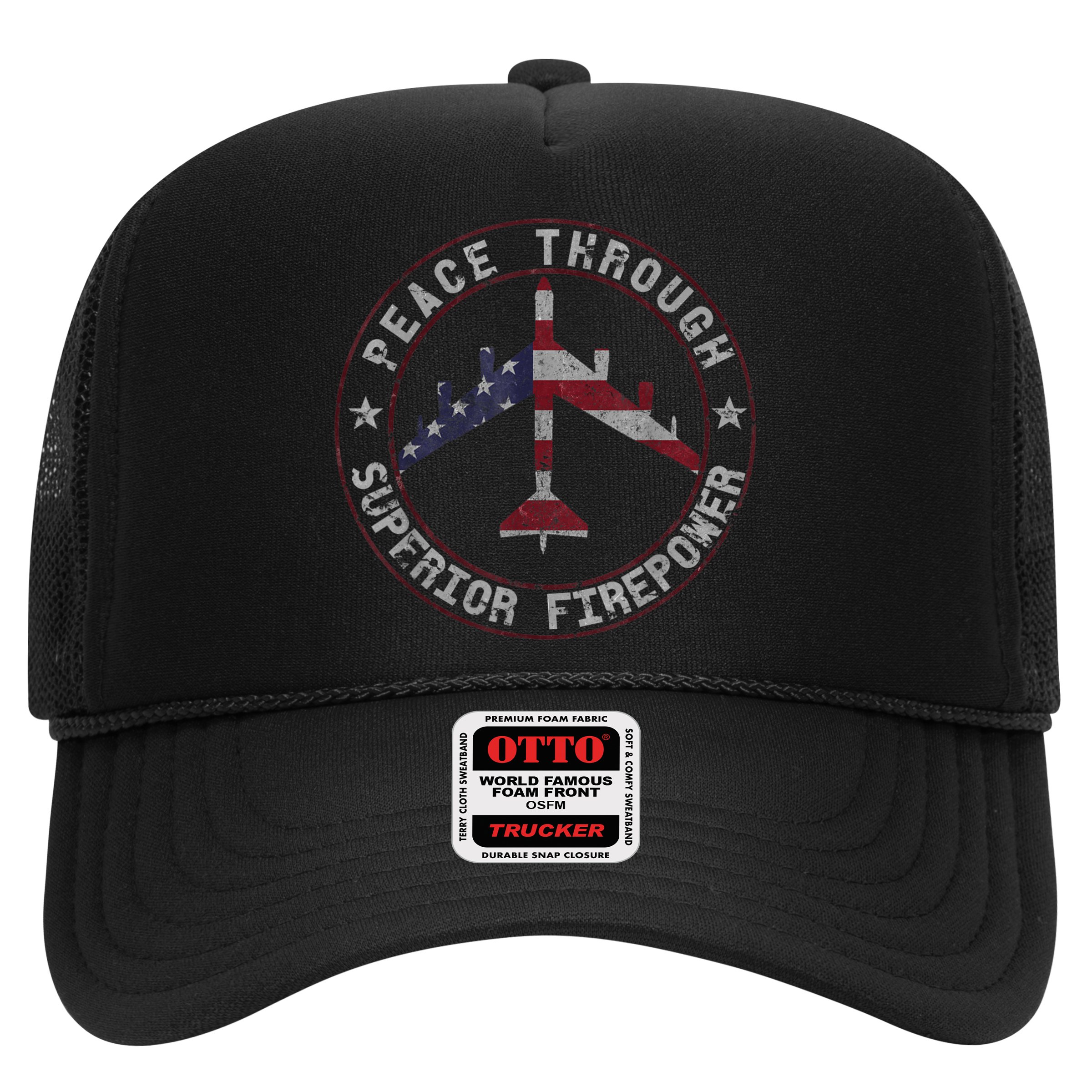 Peace Through Superior Firepower B52 Bomber Vintage Hat