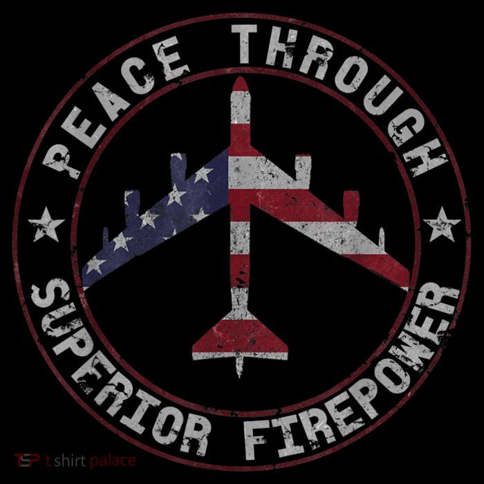 Peace Through Superior Firepower B52 Bomber Vintage Kids T-Shirt