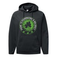 Prone To Shenanigans &amp Malarkey Fun Clovers St Patrick's Day Performance Fleece Hoodie