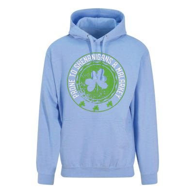 Prone To Shenanigans &amp Malarkey Fun Clovers St Patrick's Day Unisex Surf Hoodie