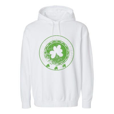 Prone To Shenanigans &amp Malarkey Fun Clovers St Patrick's Day Garment-Dyed Fleece Hoodie