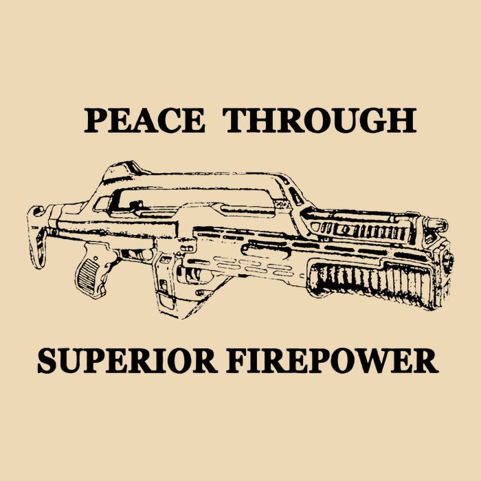 Peace Through Superior Firepower Retro 80S Sci Fi Zip Tote Bag