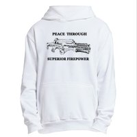 Peace Through Superior Firepower Retro 80S Sci Fi Urban Pullover Hoodie