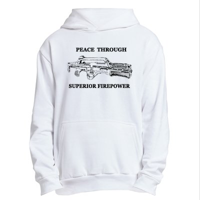 Peace Through Superior Firepower Retro 80S Sci Fi Urban Pullover Hoodie