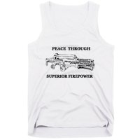 Peace Through Superior Firepower Retro 80S Sci Fi Tank Top
