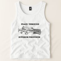 Peace Through Superior Firepower Retro 80S Sci Fi Tank Top