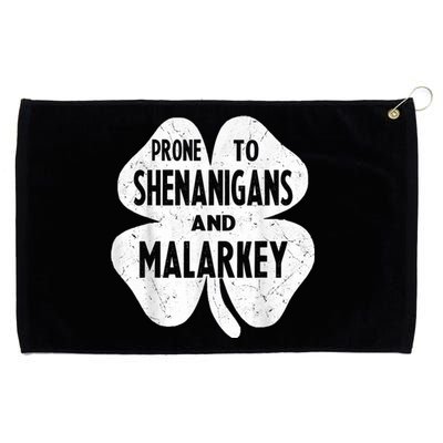 Prone To Shenanigans And Malarkey Funny St Patricks Day Grommeted Golf Towel