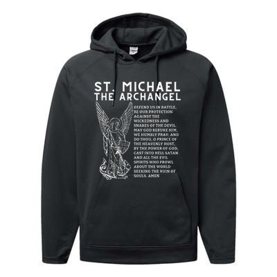 Prayer To St. Michael The Archangel Print Christian Performance Fleece Hoodie