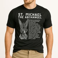 Prayer To St. Michael The Archangel Print Christian Cooling Performance Crew T-Shirt