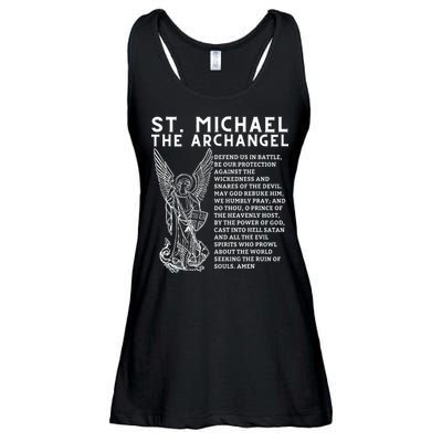 Prayer To St. Michael The Archangel Print Christian Ladies Essential Flowy Tank