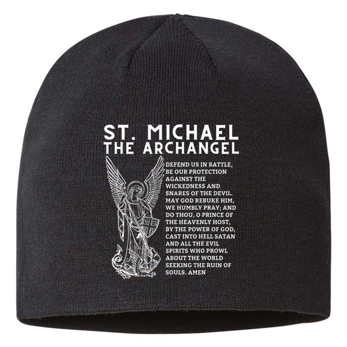 Prayer To St. Michael The Archangel Print Christian Sustainable Beanie