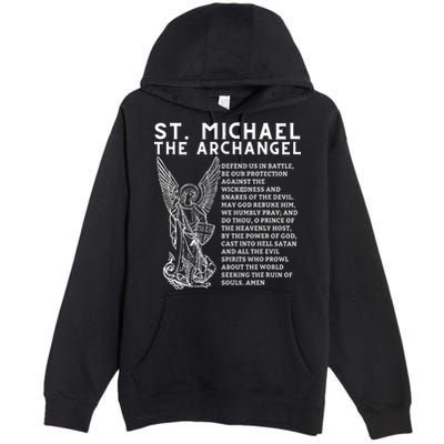 Prayer To St. Michael The Archangel Print Christian Premium Pullover Hoodie