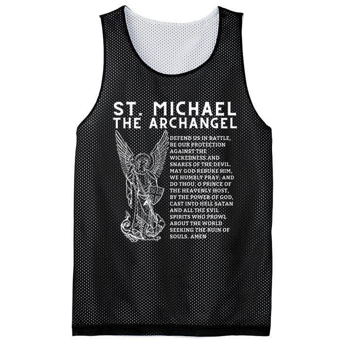 Prayer To St. Michael The Archangel Print Christian Mesh Reversible Basketball Jersey Tank