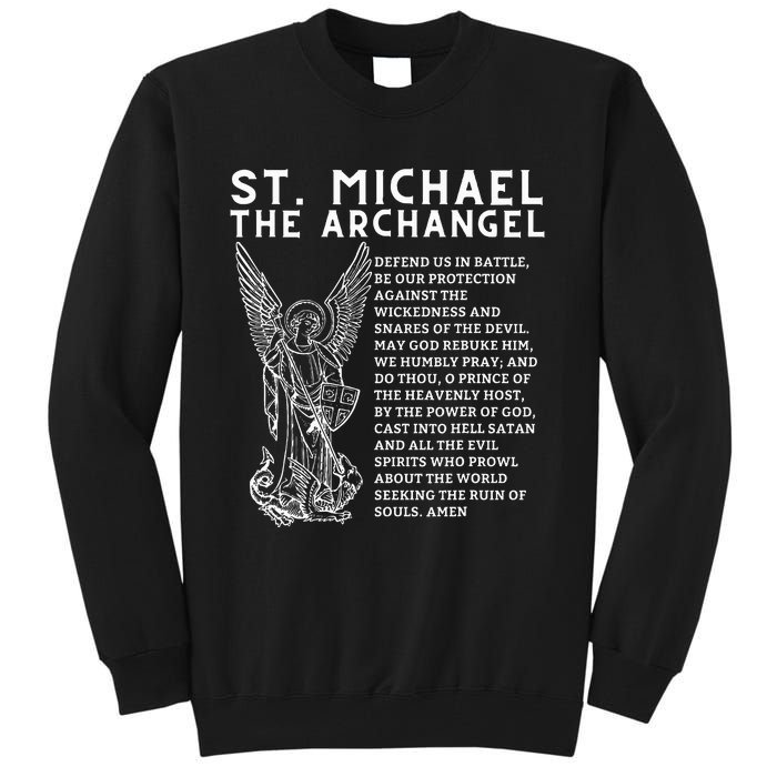 Prayer To St. Michael The Archangel Print Christian Tall Sweatshirt