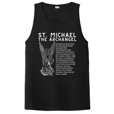 Prayer To St. Michael The Archangel Print Christian PosiCharge Competitor Tank