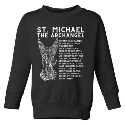 Prayer To St. Michael The Archangel Print Christian Toddler Sweatshirt