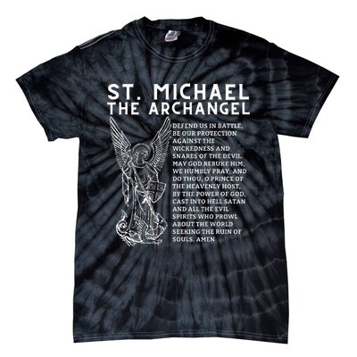 Prayer To St. Michael The Archangel Print Christian Tie-Dye T-Shirt