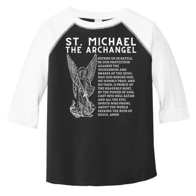 Prayer To St. Michael The Archangel Print Christian Toddler Fine Jersey T-Shirt