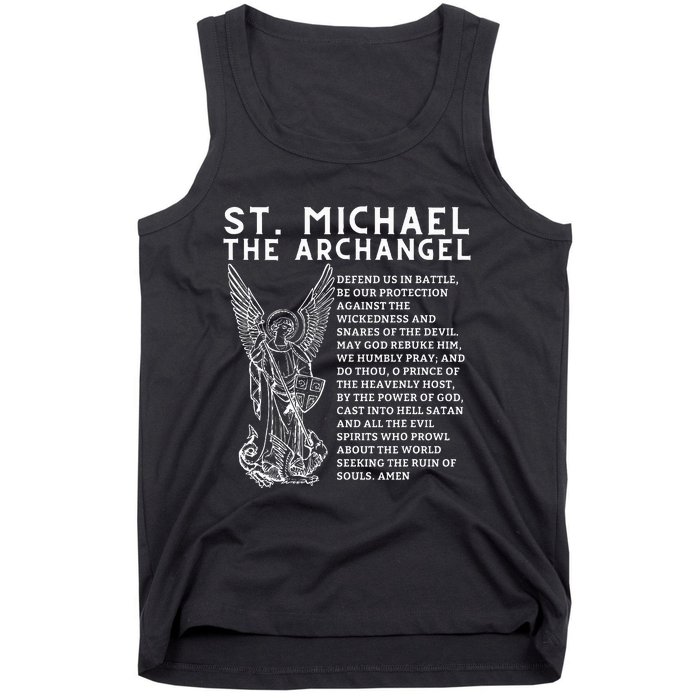 Prayer To St. Michael The Archangel Print Christian Tank Top