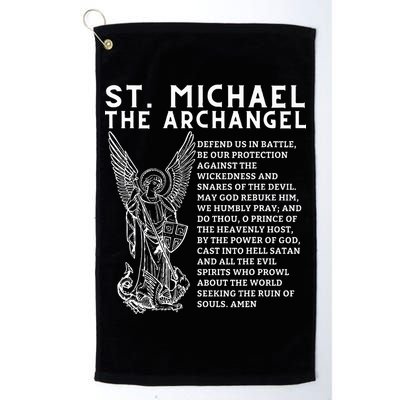Prayer To St. Michael The Archangel Print Christian Golf Towel