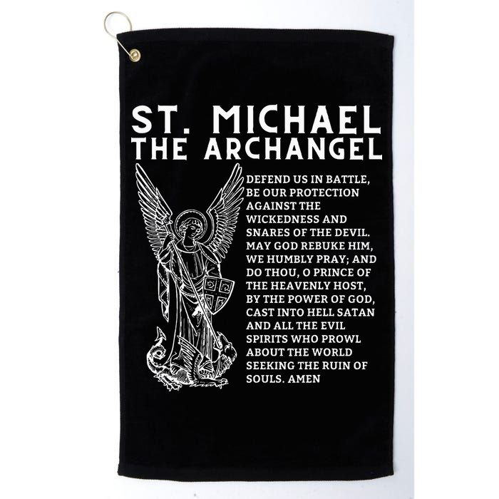 Prayer To St. Michael The Archangel Print Christian Golf Towel