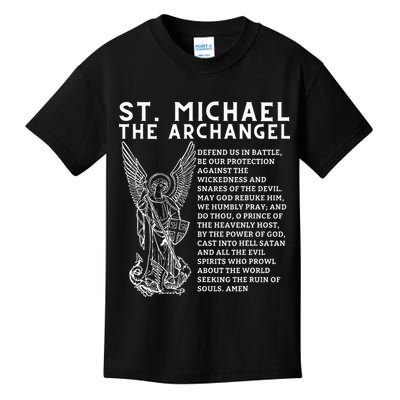 Prayer To St. Michael The Archangel Print Christian Kids T-Shirt