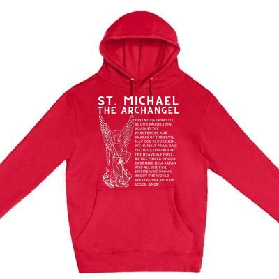 Prayer To St. Michael The Archangel Print Christian Premium Pullover Hoodie