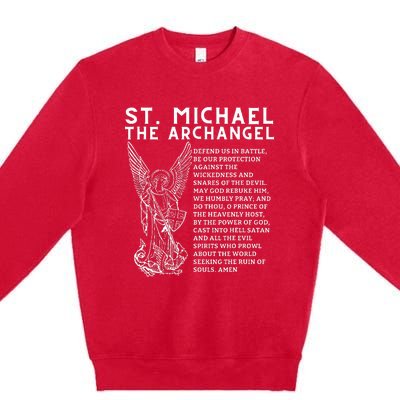 Prayer To St. Michael The Archangel Print Christian Premium Crewneck Sweatshirt