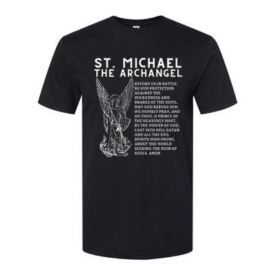 Prayer To St. Michael The Archangel Print Christian Softstyle CVC T-Shirt