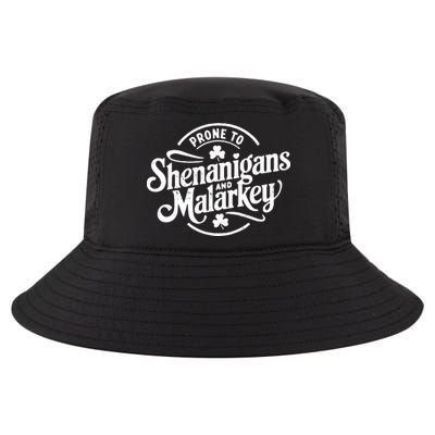 Prone To Shenanigans Malarkey Funny Clovers St Patricks Day Cool Comfort Performance Bucket Hat