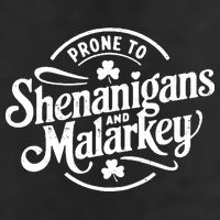 Prone To Shenanigans Malarkey Funny Clovers St Patricks Day Crop Fleece Hoodie
