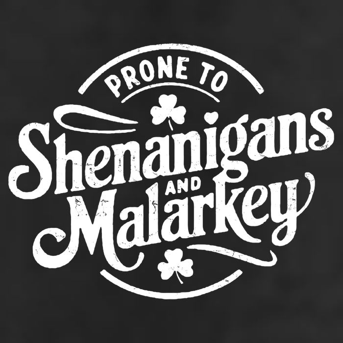 Prone To Shenanigans Malarkey Funny Clovers St Patricks Day Crop Fleece Hoodie