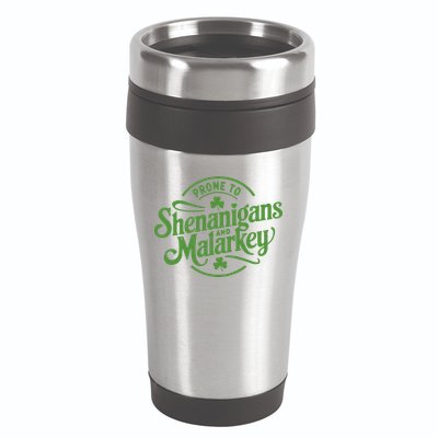 Prone To Shenanigans Malarkey Funny Clovers St Patricks Day 16oz Travel Tumbler