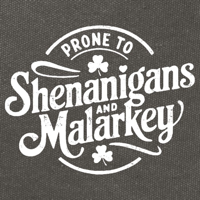 Prone To Shenanigans Malarkey Funny Clovers St Patricks Day Cotton Canvas Backpack