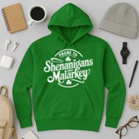 Prone To Shenanigans Malarkey Funny Clovers St Patricks Day Hoodie
