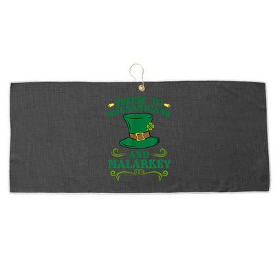 Prone To Shenanigans And Malarkey Funny St Patricks Day Large Microfiber Waffle Golf Towel