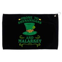 Prone To Shenanigans And Malarkey Funny St Patricks Day Grommeted Golf Towel