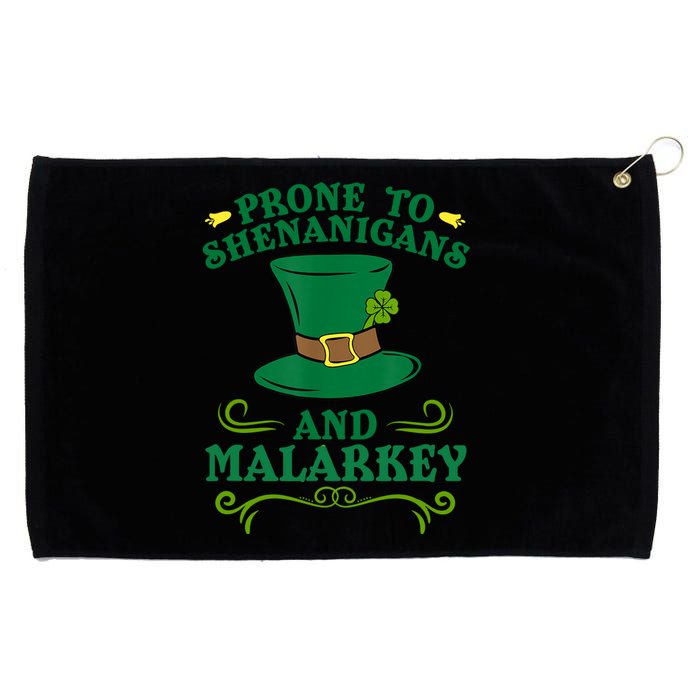 Prone To Shenanigans And Malarkey Funny St Patricks Day Grommeted Golf Towel