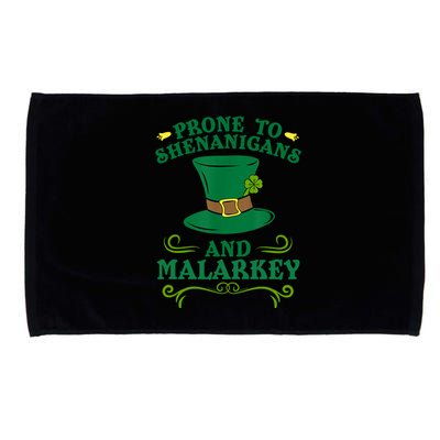 Prone To Shenanigans And Malarkey Funny St Patricks Day Microfiber Hand Towel